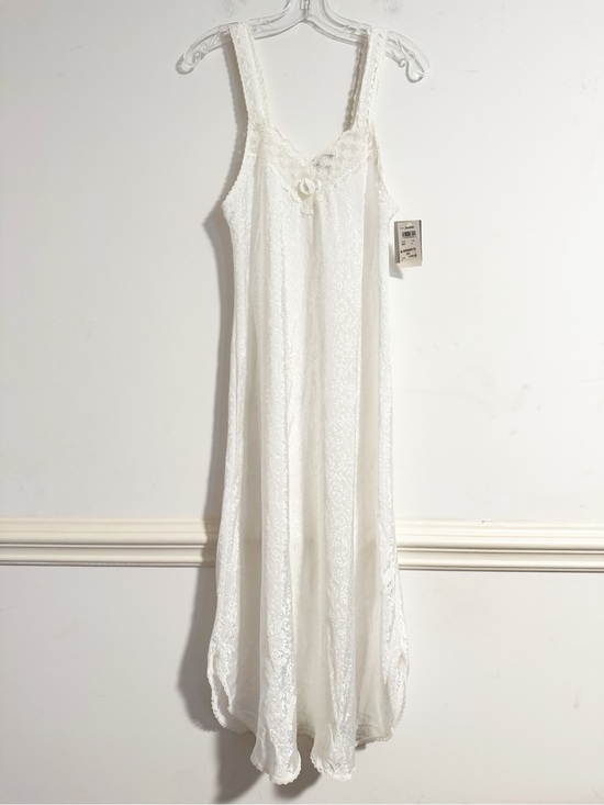 Dior Other - Vintage Christian Dior White Lace Trim Maxi Nightgown Dress L NWT Bloomingdales